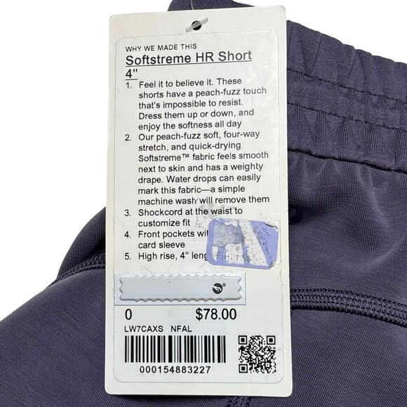 Lululemon Softstreme High-Rise Short 4" *Nightfall - Picture 9 of 10